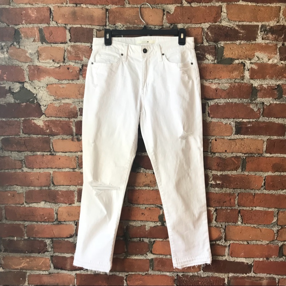 NWT Joe’s Jeans • White Distressed Fringe Crop